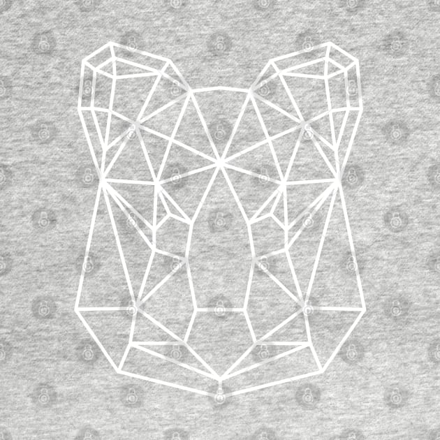 White Geometric Quokka Line Art by MOULE